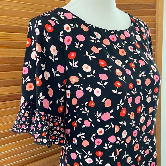 TALBOTS Floral Jewel Neck Shift Short Sleeve Dress - Picture 5 of 16